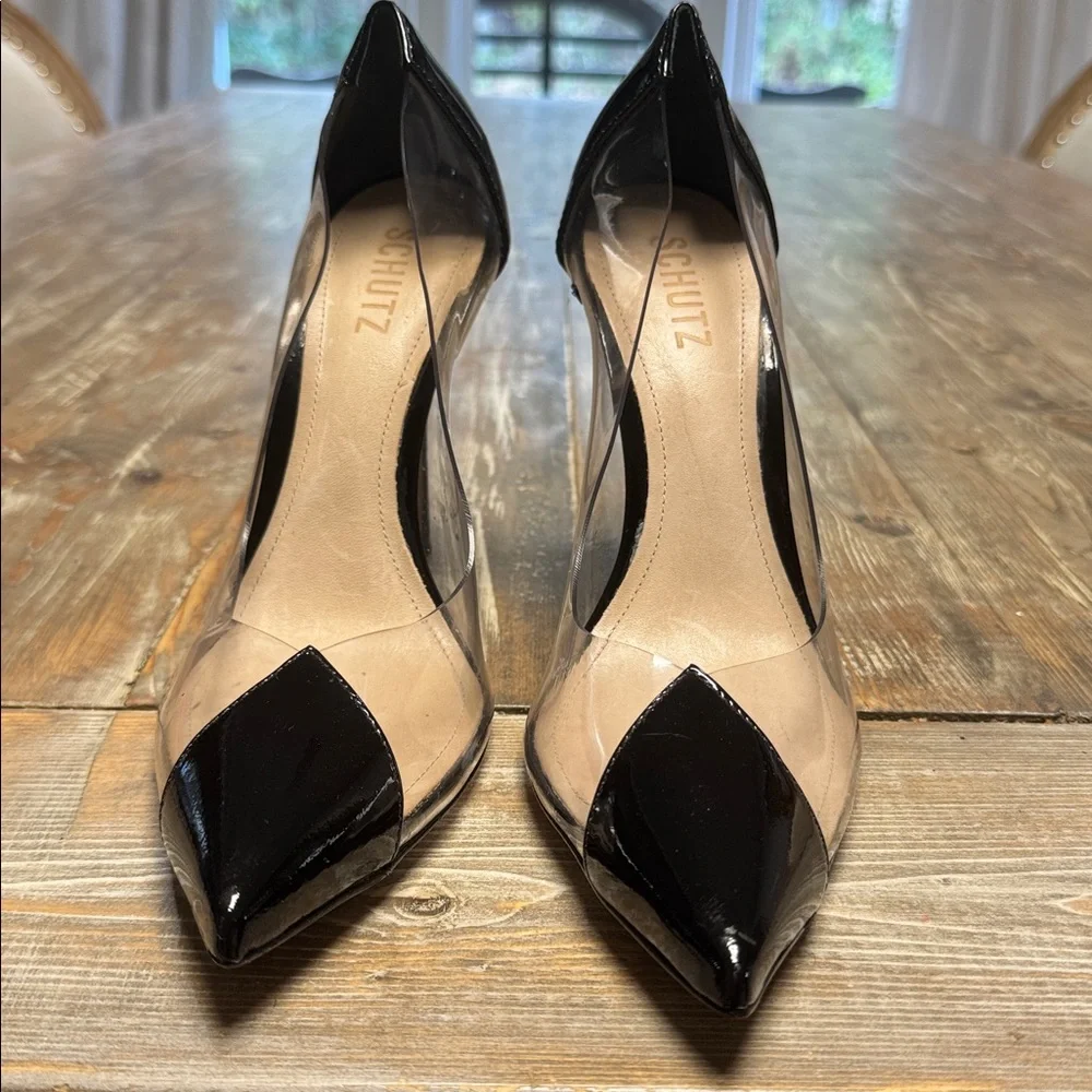 SCHUTZ Black and Tan Pointed Heels - Picture 5 of 8